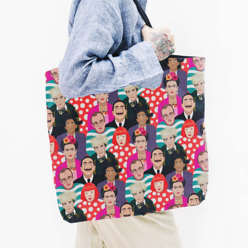 Famous Faces of Art Canvas Tote Bag